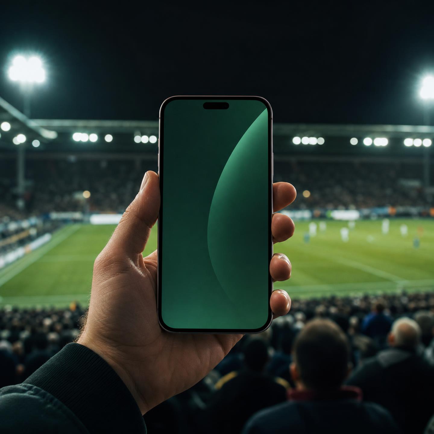 Das Handy eines Fans zeigt einen Wallet-Pass für das Spiel